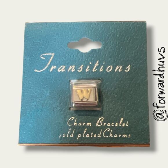 Bundle Sale 3 for $15 | Transitions Italian “W” Charm 24 Kt Gold Plated - Picture 1 of 5